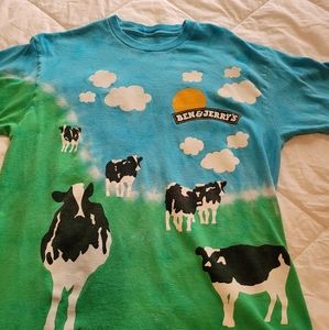 Vintage 90's Ben and jerry tie dye cow tshirt